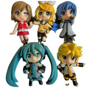 Nendoroid figure lot: Project Diva Miku, Len and Meiko Stands INCLUDED 2" Tall